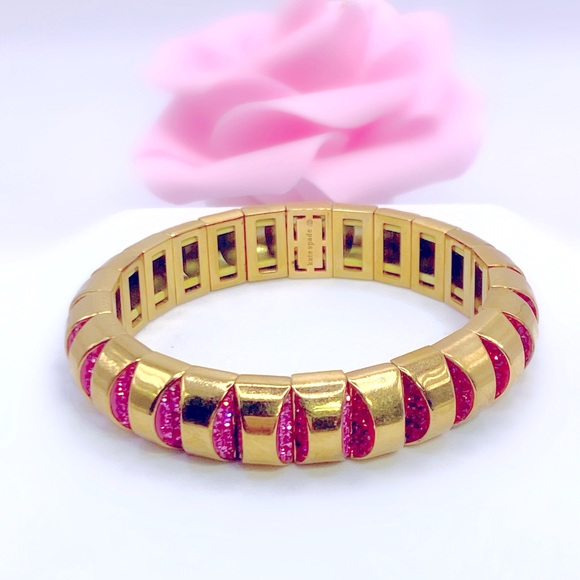 Kate Spade New York Sliced Scallops Stretch Bracelet One Size. - Picture 3 of 5